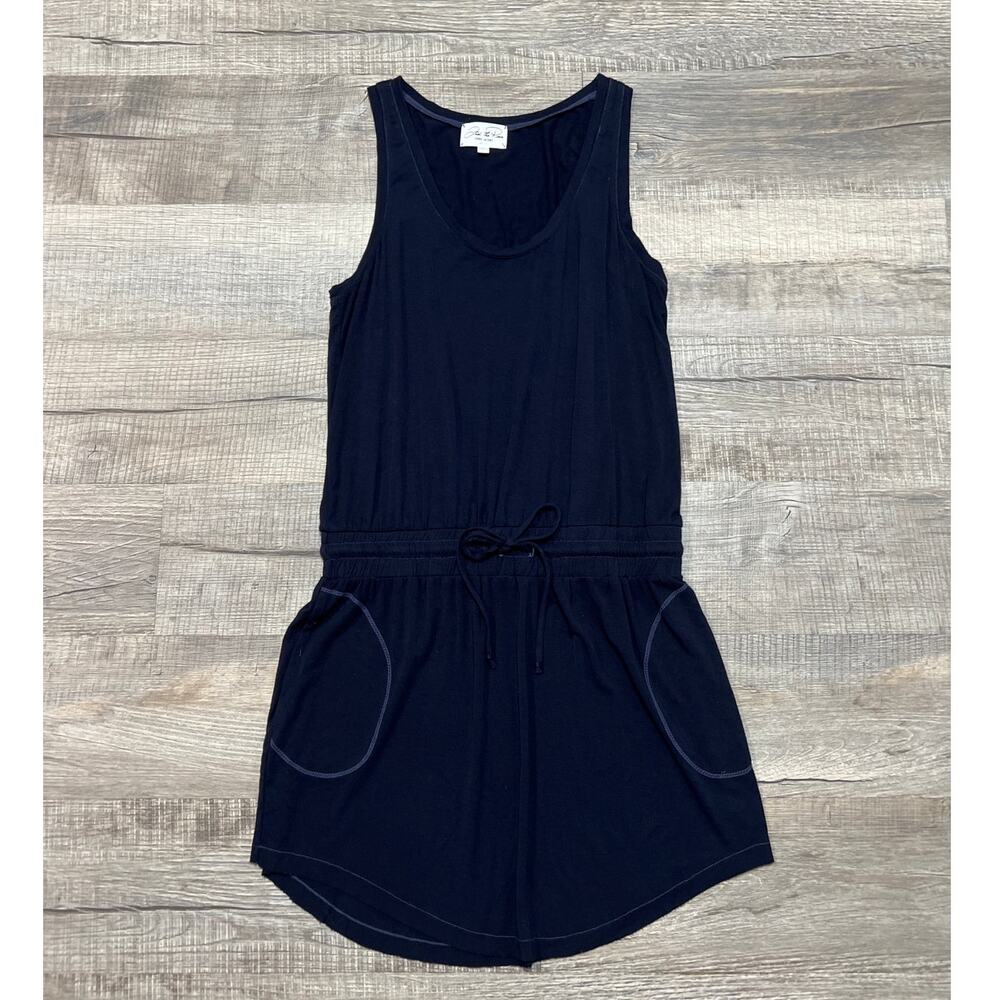 Feel the Piece Terre Jacobs XS/S Mini Casual Athleisure Dress Knit Pockets Blue